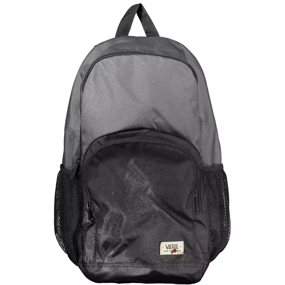 Versatile Gray Urban Backpack with Logo Detail