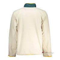 Beige Contrast Zip Fleece Sweatshirt