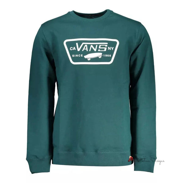 Green Logo Print Round Neck Sweatshirt