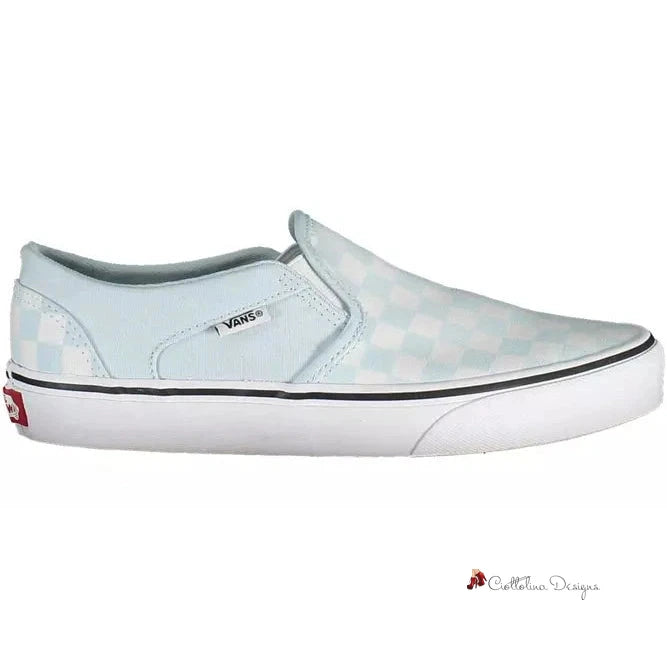 Chic Light Blue Sporty Sneakers with Logo Accent