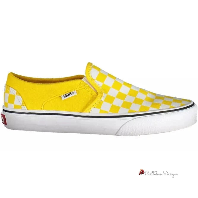 Vibrant Yellow Elastic Sports Sneakers