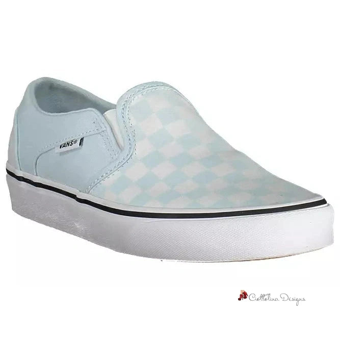 Chic Light Blue Sporty Sneakers with Logo Accent