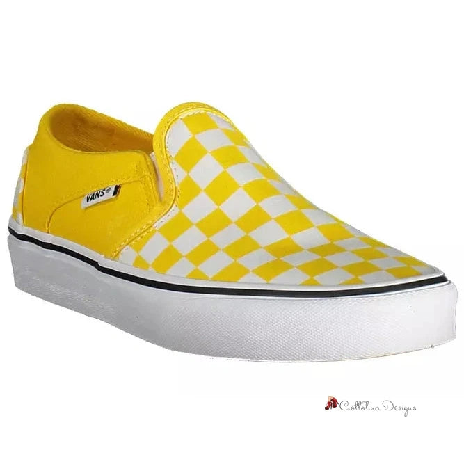 Vibrant Yellow Elastic Sports Sneakers