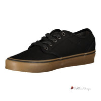 Sleek Black Lace-Up Sports Sneakers