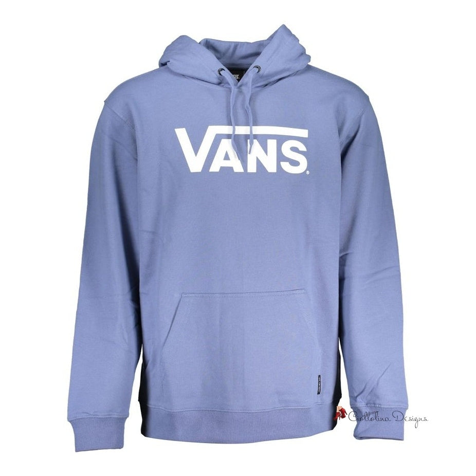 Chic Blue Hooded Fleece Sweatshirt