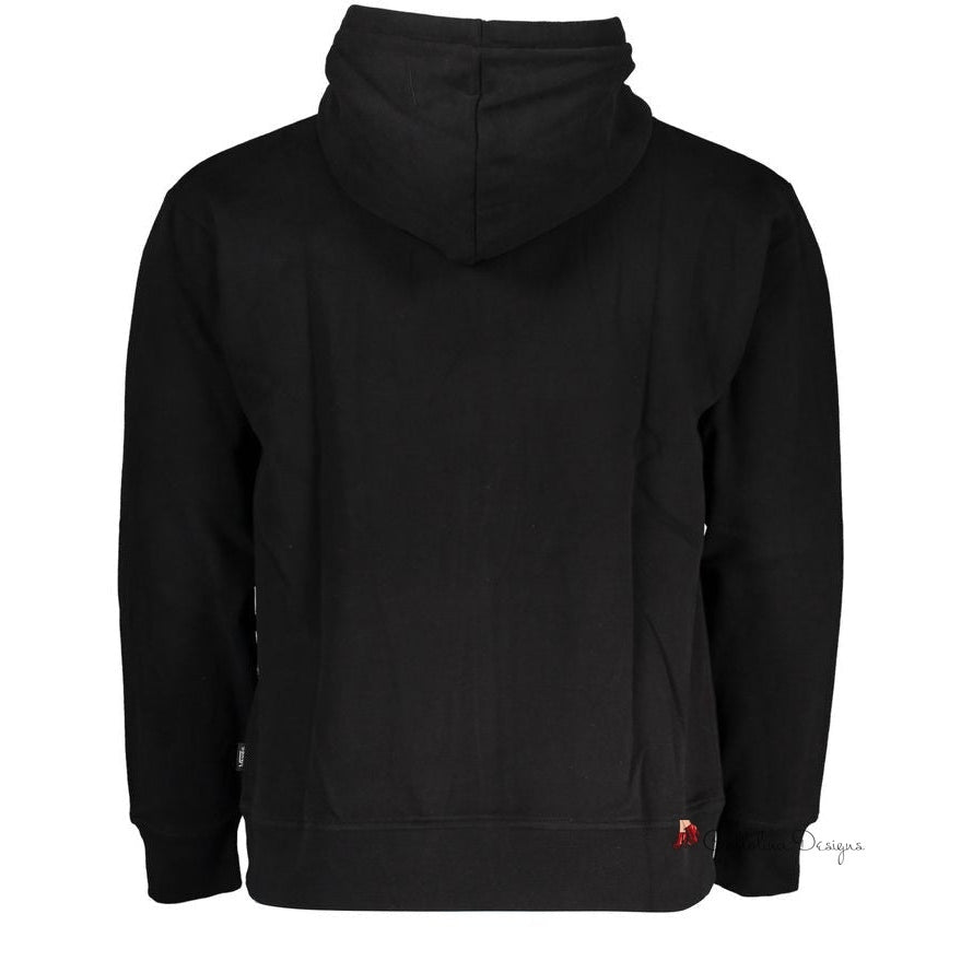 Sleek Black Hooded Zip Sweatshirt