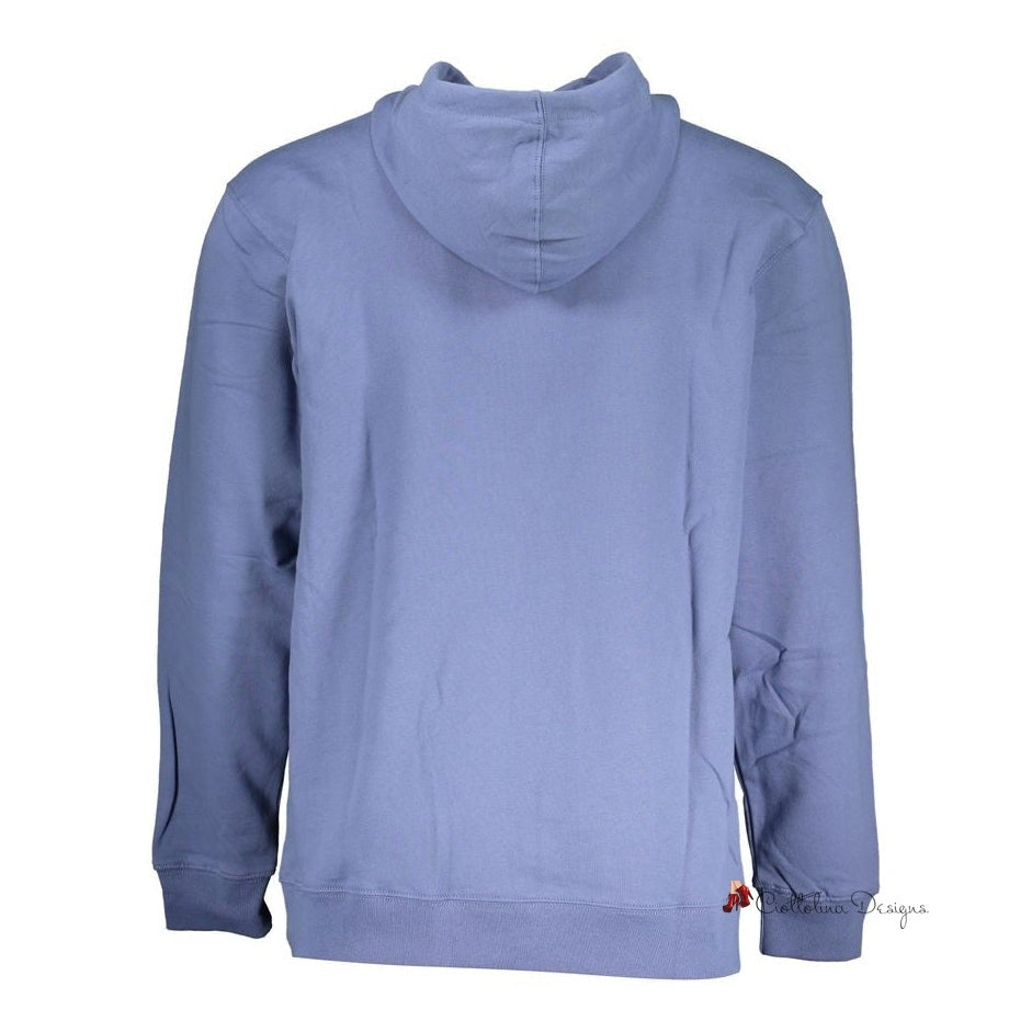 Chic Blue Hooded Fleece Sweatshirt