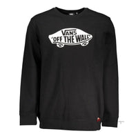 Sleek Black Cotton Sweatshirt with Logo Print