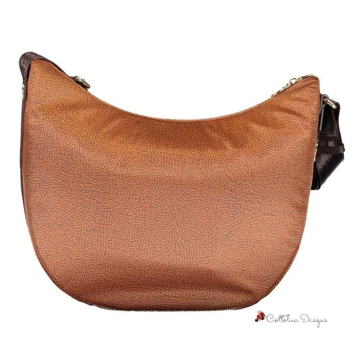 Brown Polyester Handbag