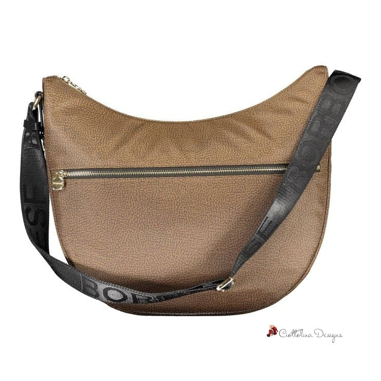 Brown Polyester Handbag