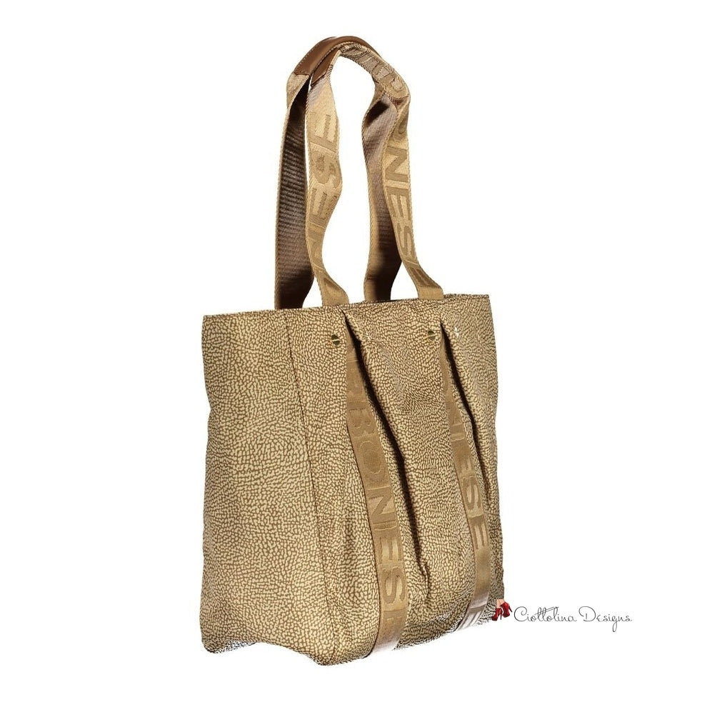 Beige Polyester Handbag