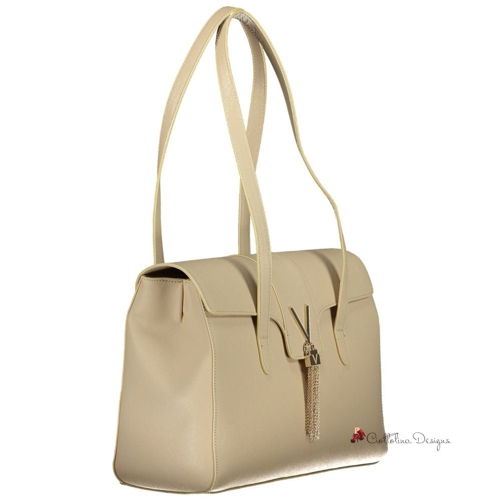 Beige Polyethylene Handbag