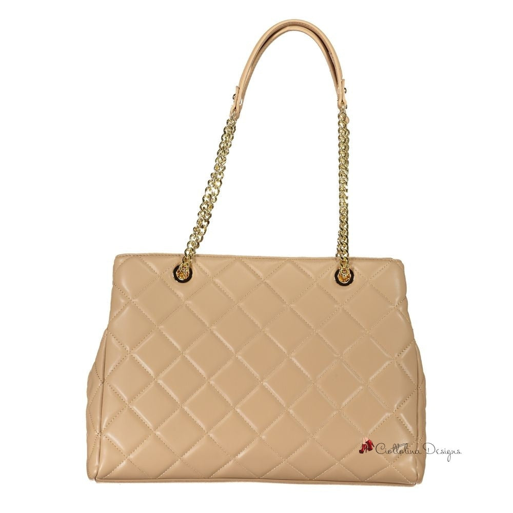 Beige Polyethylene Handbag