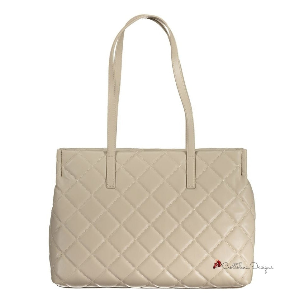 Beige Polyethylene Handbag