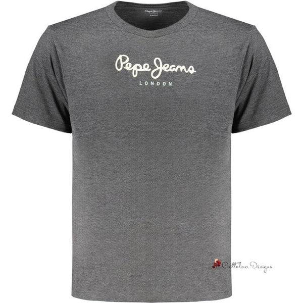 Gray Cotton Men T-Shirt