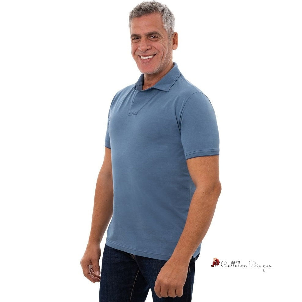 Light Blue Cotton Polo Shirt