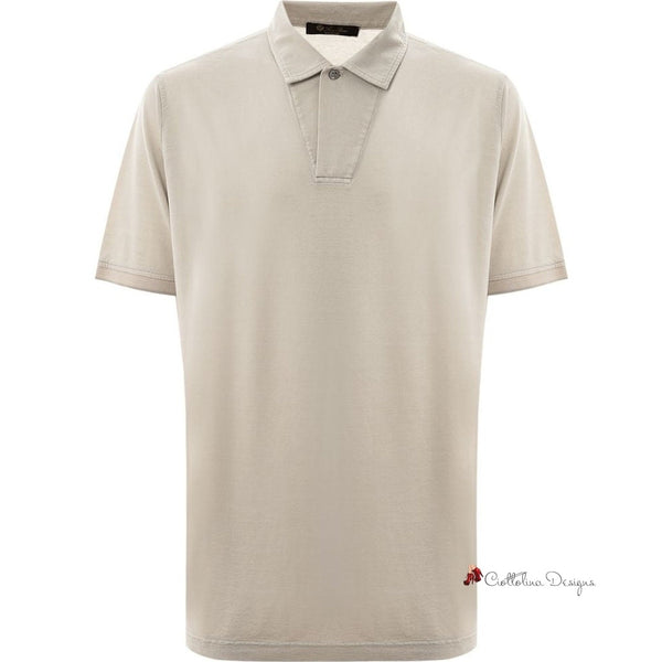 Gray Cotton Polo Shirt