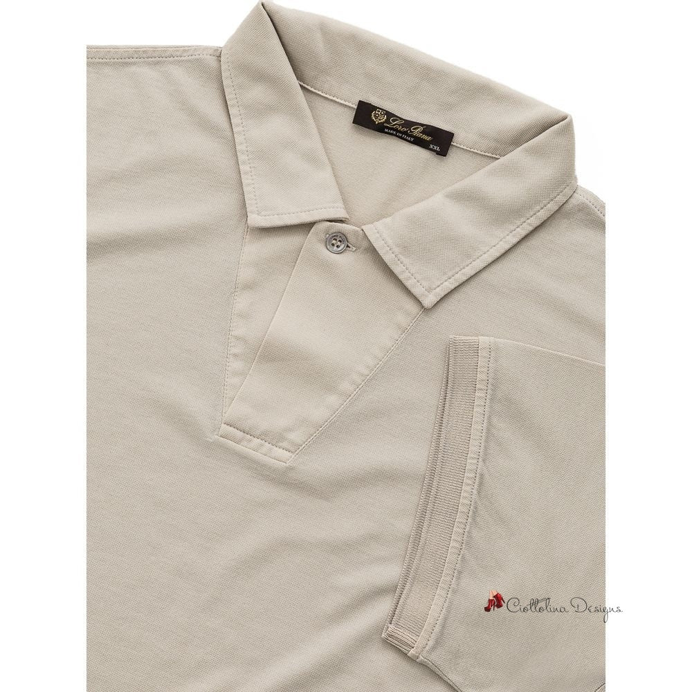 Gray Cotton Polo Shirt