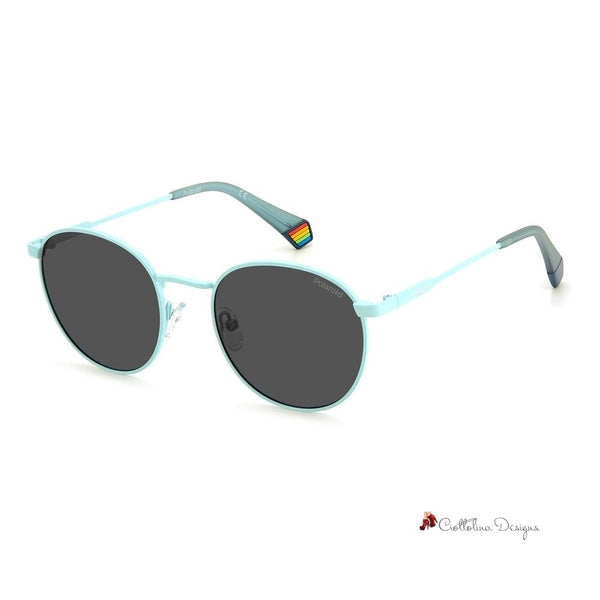 Blue Stainless Steel Sunglasses