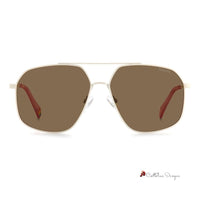 Beige Stainless Steel Sunglasses