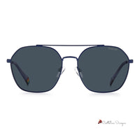 Blue Stainless Steel Sunglasses