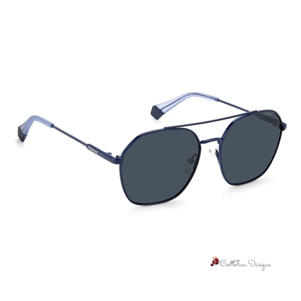 Blue Stainless Steel Sunglasses