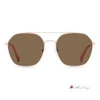 Beige Stainless Steel Sunglasses