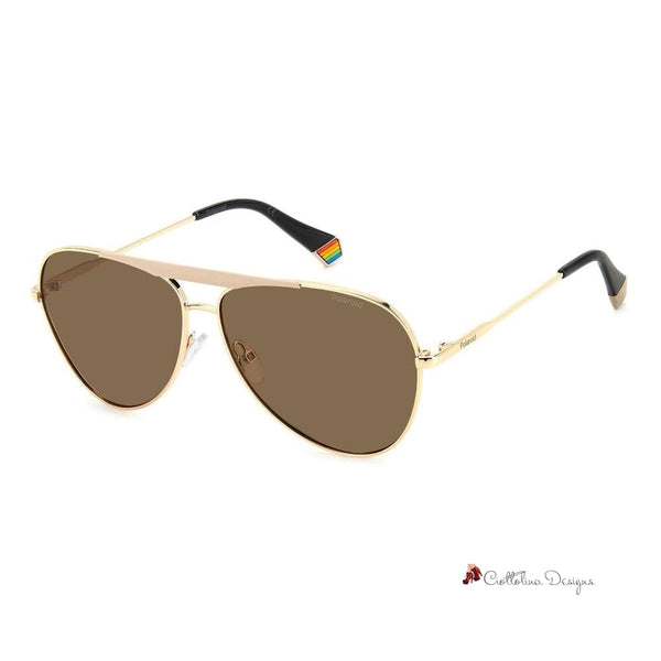 Gold Stainless Steel Sunglasses