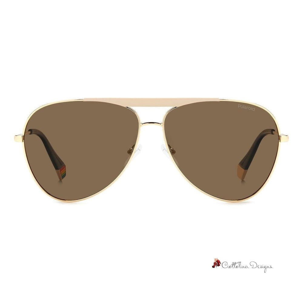 Gold Stainless Steel Sunglasses