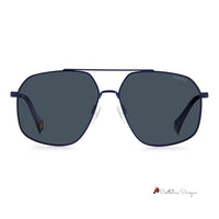 Blue Stainless Steel Sunglasses