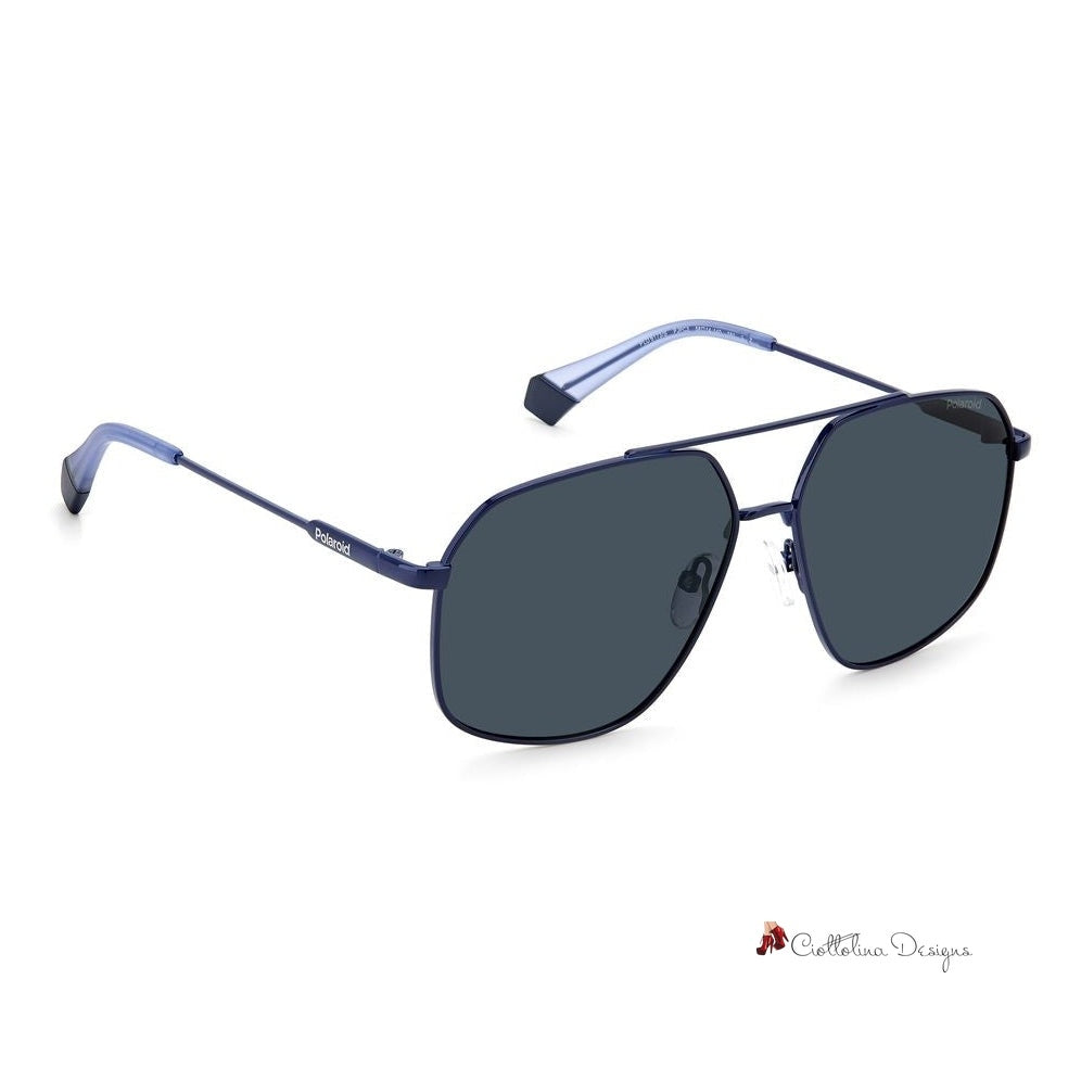 Blue Stainless Steel Sunglasses