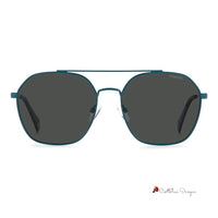 Blue Stainless Steel Sunglasses