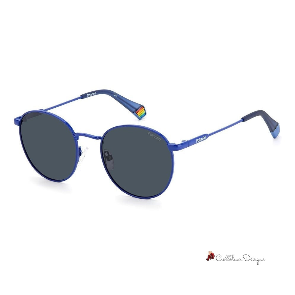 Blue Stainless Steel Sunglasses