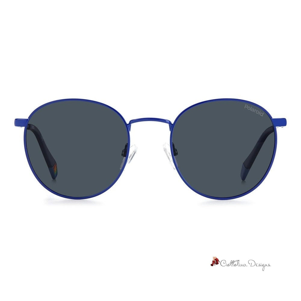 Blue Stainless Steel Sunglasses