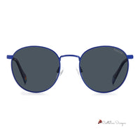 Blue Stainless Steel Sunglasses