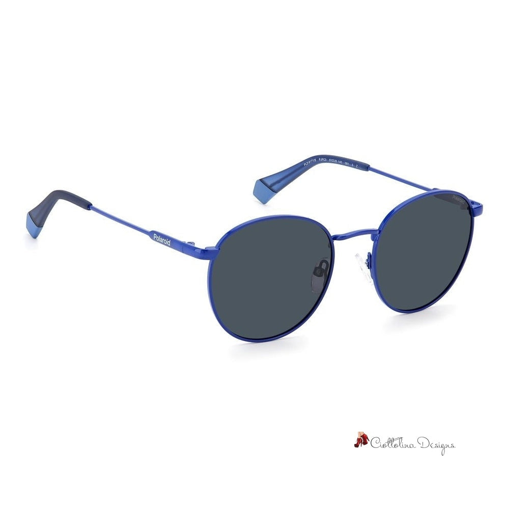 Blue Stainless Steel Sunglasses