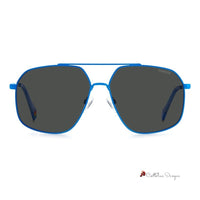 Blue Stainless Steel Sunglasses