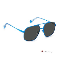 Blue Stainless Steel Sunglasses