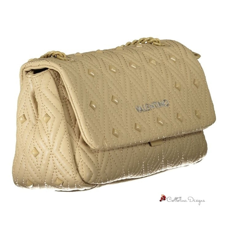 Beige Polyester Handbag