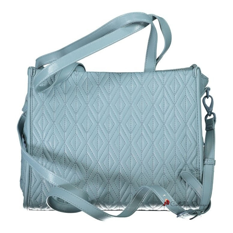 Light Blue Polyester Handbag