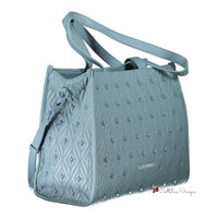 Light Blue Polyester Handbag