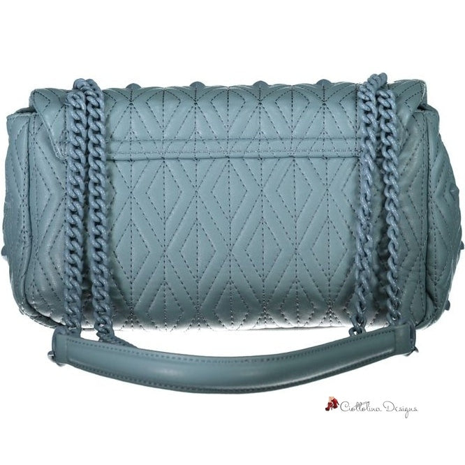 Light Blue Polyester Handbag