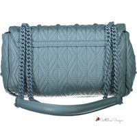 Light Blue Polyester Handbag