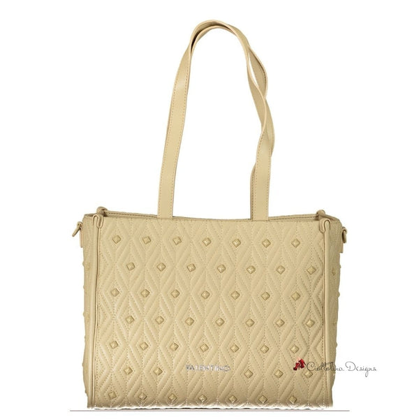 Beige Polyester Handbag