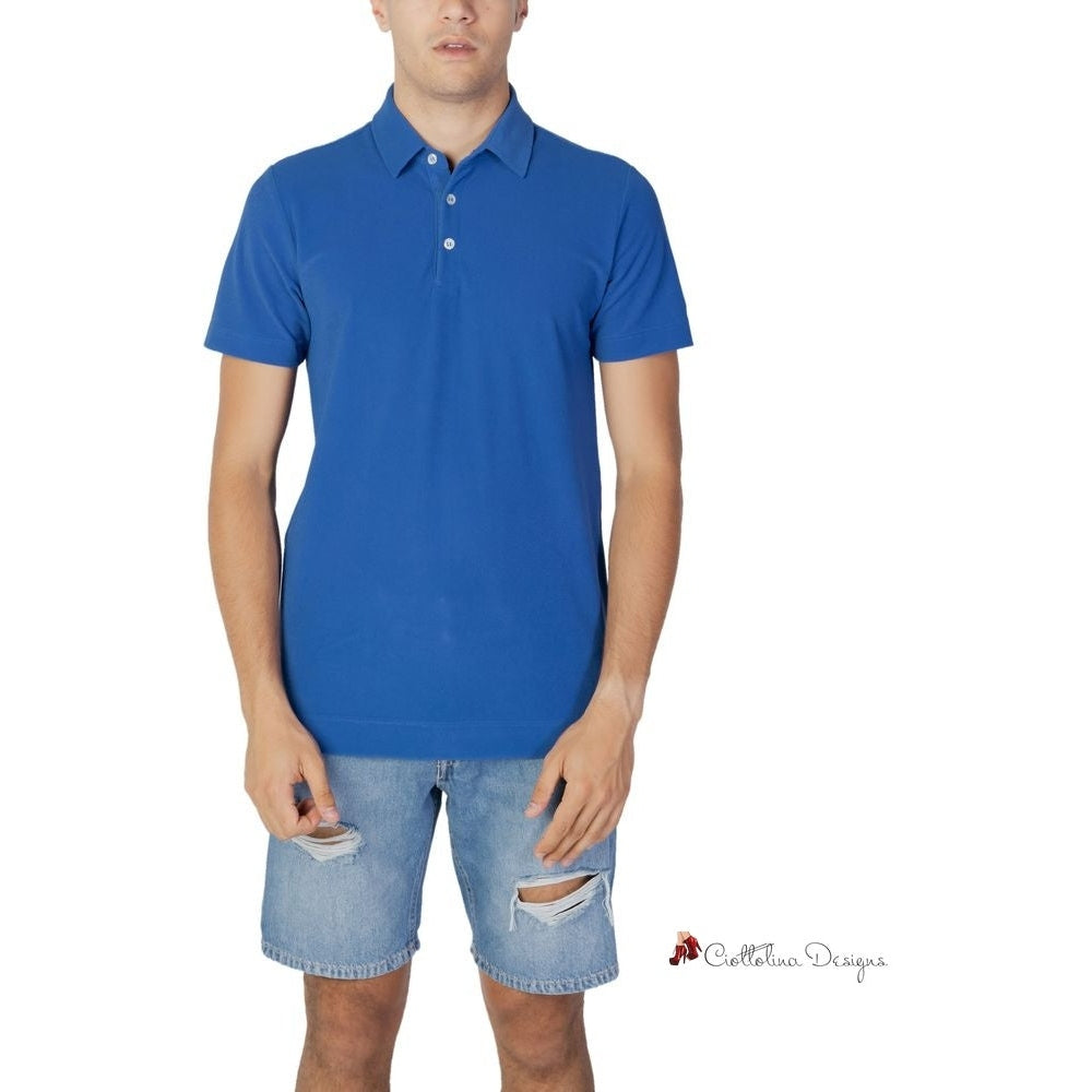 Blue Polyester Polo Shirt