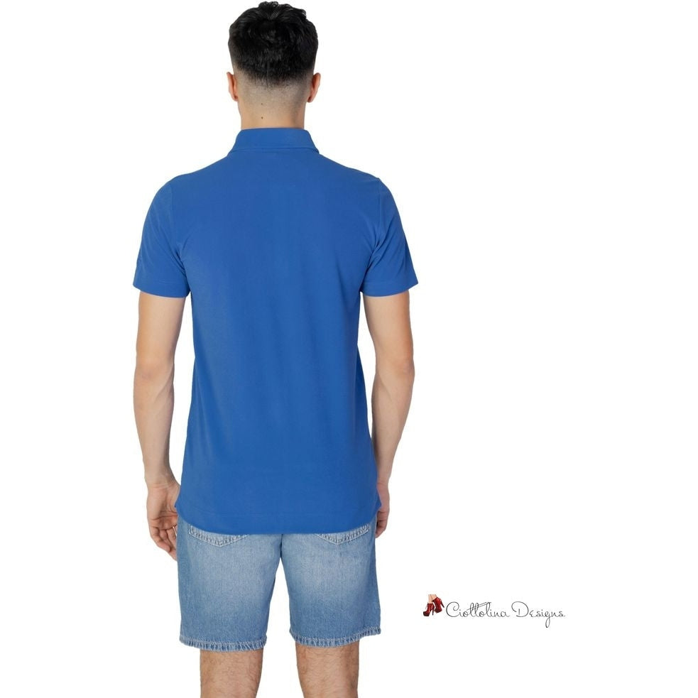 Blue Polyester Polo Shirt