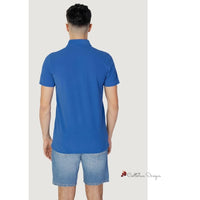 Blue Polyester Polo Shirt