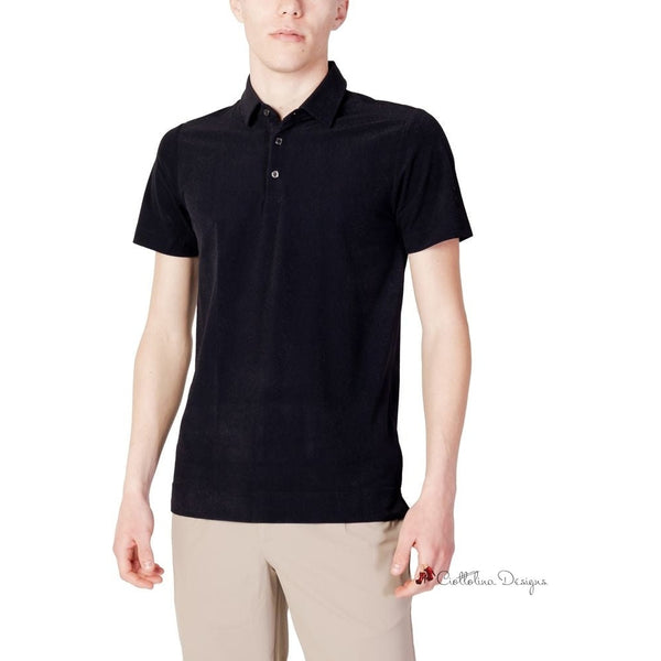 Black Polyester Polo Shirt