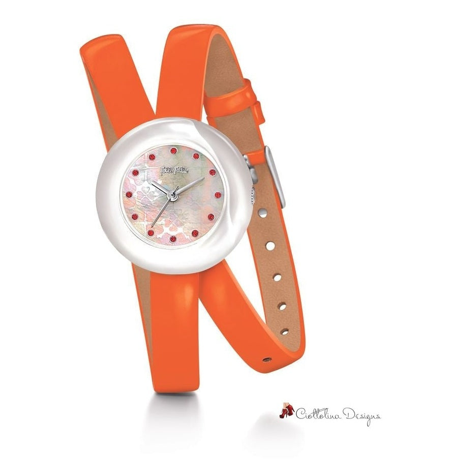 Orange Leather Watch