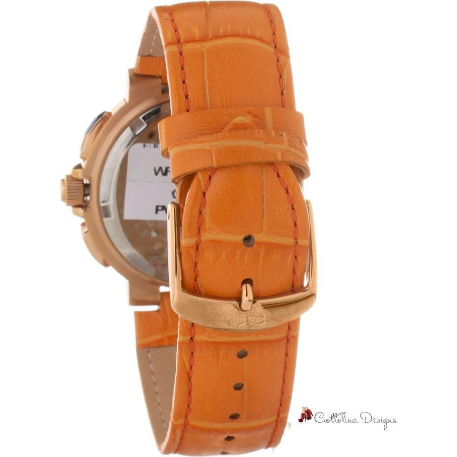 Orange Leather Watch